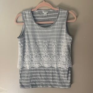 J Crew Embroidered Overlay‎ Tank | XS